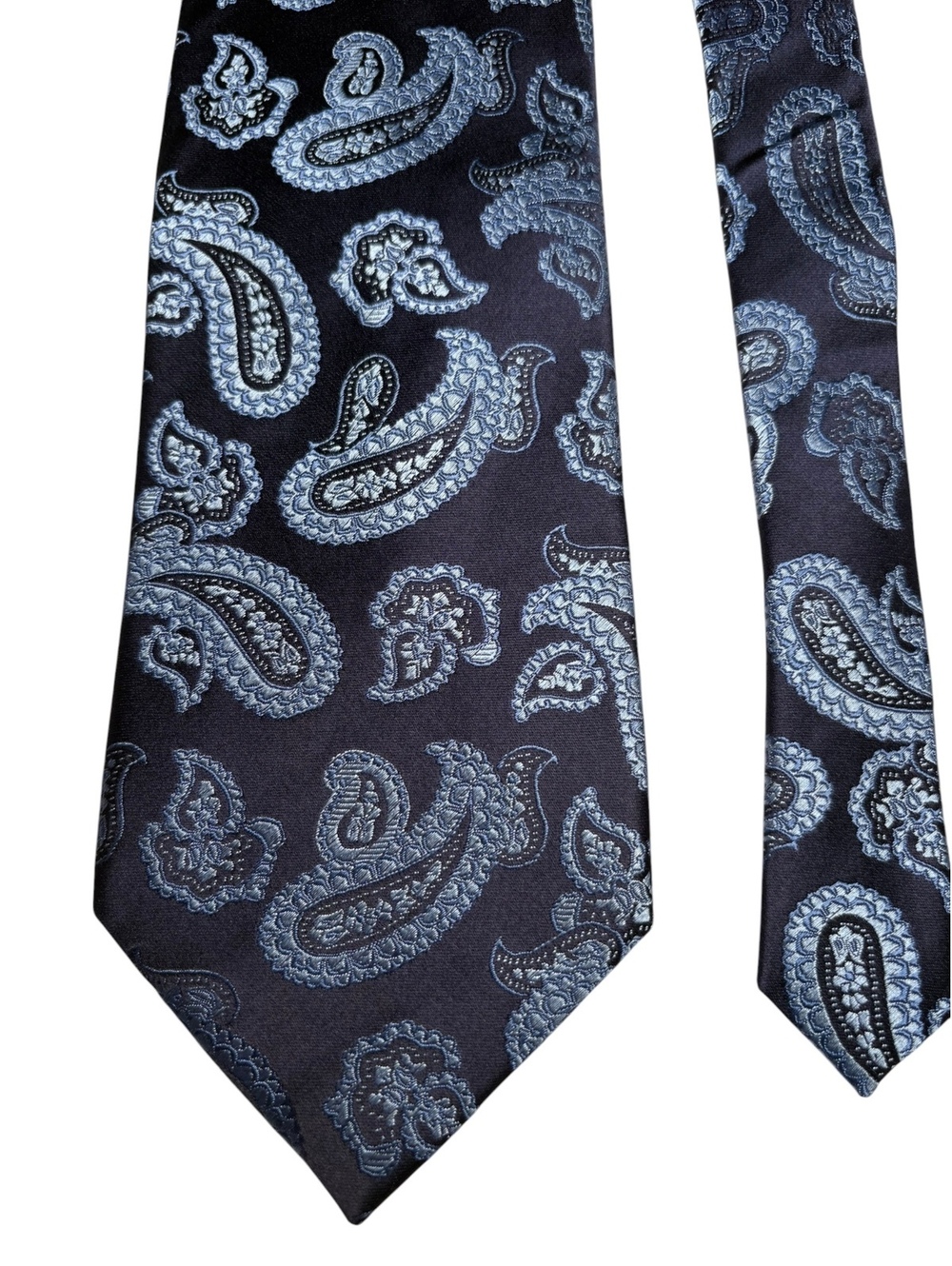 George 100% Silk Navy Blue Paisley Jacquard Men's Designer Tie